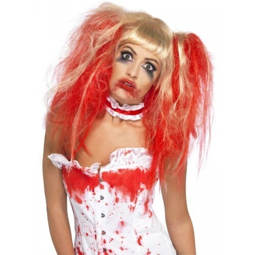 Blood drip wig blonde - blood, red
