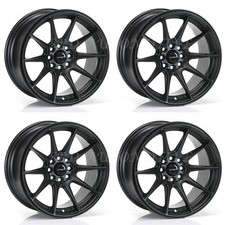 ULTRALITE UL11 16" x 8 ET25 4x100 4x108 CONCAVE FLAT BLACK ALLOY WHEELS Y3521