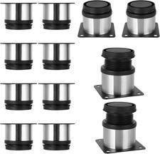 12 X Adjustable Stainless Steel Legs Furniture Feet 4.5 - 6cm Sofa Beds Cabinet
