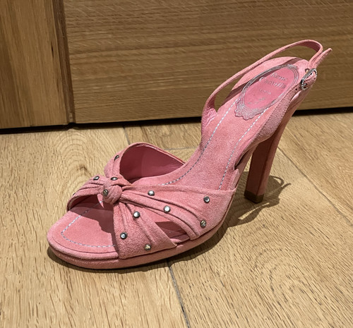 New rene caovilla pink suede - new,