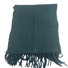 Johnstons Of Elgin Scarf Adult One Size Green Wool Tassells Classic Minimalist