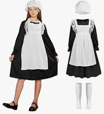Victorian Maid Costume for Girls, Victorian Village Medieval Dress Size Medium