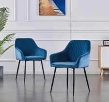 1/2X Dining Chairs Set Velvet