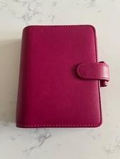 Filofax Personal Diary Organiser Leather Pink Breast Cancer Vgc