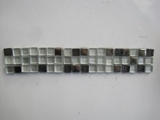 15 x 8 mm  SPARKLE Glass Mosaic Tiles WITH STEEL INSERTS - 54  pieces ON MESH