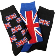 * 6 PAIRS * EVERYDAY / DRESS SOCKS  UNION JACK DESIGN  * KING'S CORONATION *