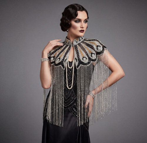 Beaded ombre tassel cape - ombre,