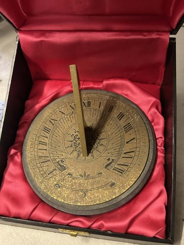 Vintage brass slate sundial - vintage,