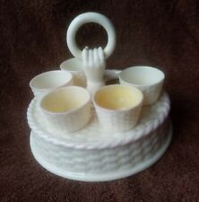 Belleek First Period First Black Mark Pink Basket Weave Egg Cup Holder c.1863