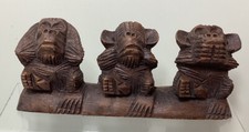The Three Monkeys du Bonheur "Secret Solid Wood H7 cm Figurine