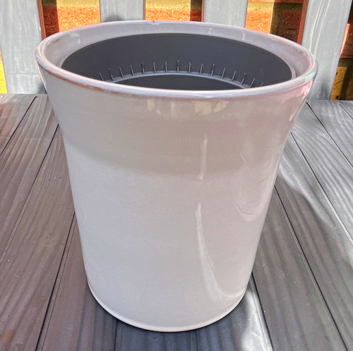 Grey ceramic plant pot 13cm - grey,
