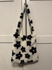 Black And White Fluffy Bag