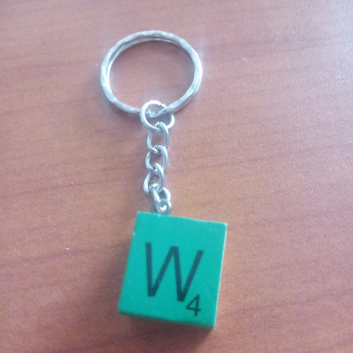 Scrabble style letter keyring - letter,