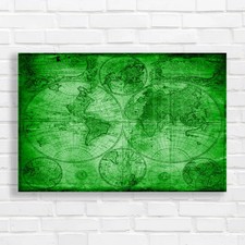 The Old Vintage Map Green