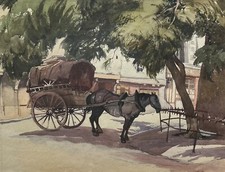 Alexander MacPherson RSW (Scottish 1904-1970): Horse and Cart, watercolour