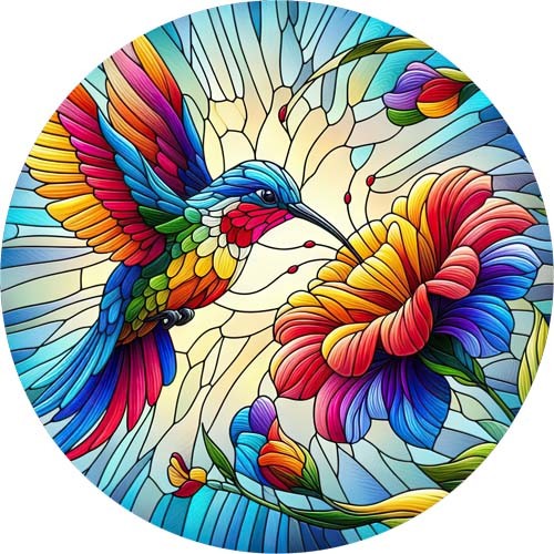 Stained glass floral - stained, humming