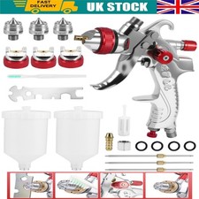 600ML Spray Gun Paint Gun Kit HVLP Gravity Feed Air 1.4mm 1.7mm 2mm 3 Nozzles