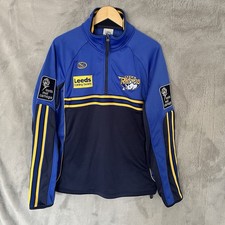 Leeds Rhinos 1/4 Zip Track Top Mens Medo Blue Navy