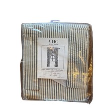 VHC Hatteras Seersucker Blue Ticking Stripe Panel 84"x40"