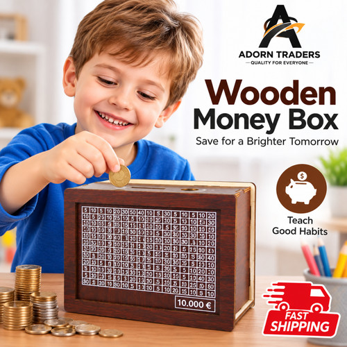 Wooden money box - with, counter
