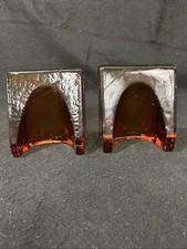 Pair Of Blenko Vintage Amber