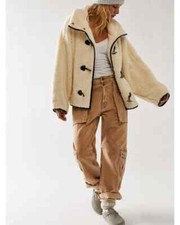 Free People Junie Faux Fur Jacket Ivory White Size XL New without tag