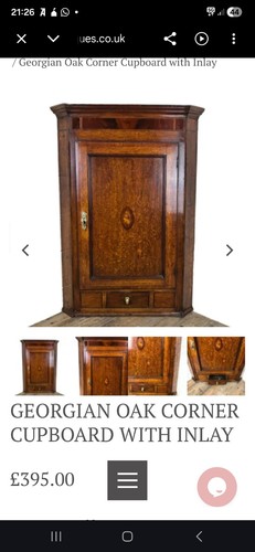 Gregorian corner cupboard oak - gregorian,