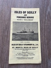 isles of scilly r.m.m.v. scillonian time table 1972