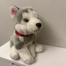 FAO F.A.O. SCHWARZ Siberian Husky Puppy Dog Plush 2018 Stuffed Animal Toy 10”