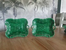 Pair of Antique Green Majolica