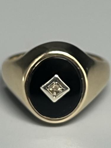9ct gold gents onyx - gold, &