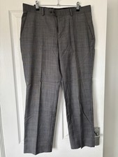 Jeff Banks Men’s Grey Check Suit Trousers Size UK 34s