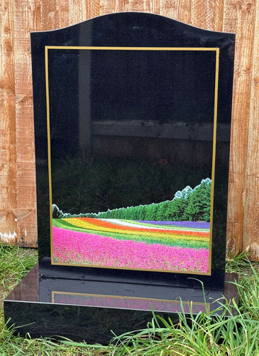 Flower themed headstone - flower,