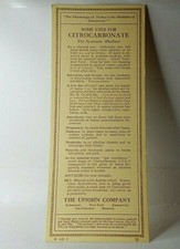 1930's Upjohn Co Kalamazoo Citrocarbonate  Alkalizer Advertising Ink Blotter 
