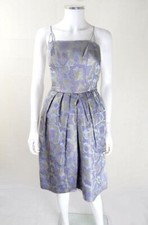 50s Vintage Dress | Vintage 1950s Lilac and Goldtone Prom Dress UK Size 6