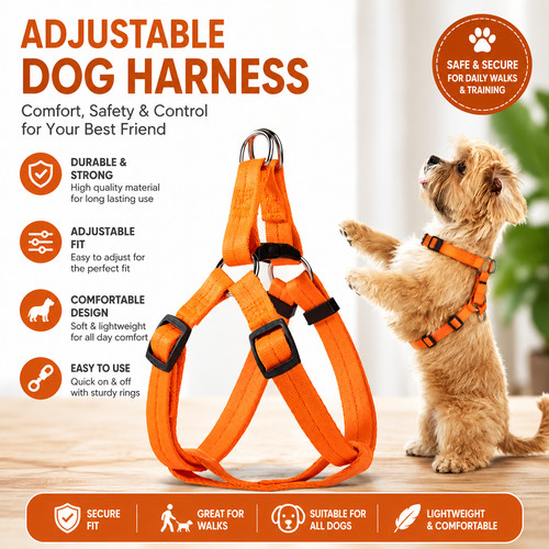 Adjustable dog harness - adjustable, in