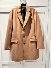 Men’s INC WOOL BLEND (63%) Camel Coloured Overcoat Corporate Coat XL NEW W/o Tag