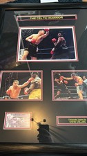 Large framed montage with signed photo Ex world champion steve collins with coa