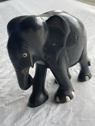 Black wooden elephant - wooden,