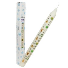 Christmas Advent Candle Boxed 25cm Tapered Countdown Festive Colour Images Cream