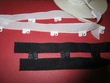 Double Plastic Stud Snap Popper Bikini Bra Fastener Tape Ribbon Black White