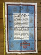 Irish Linen Tea Towel She By Ulster ships Nautical
