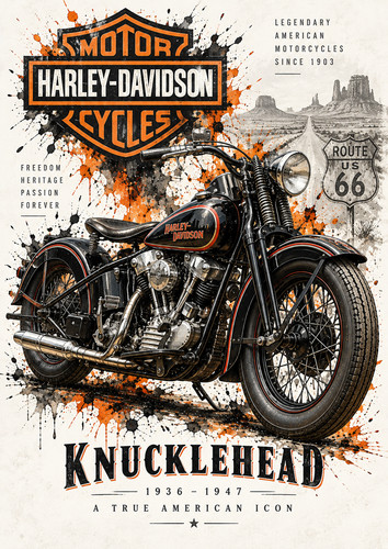 Harley davidson knucklehead - davidson,
