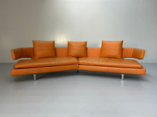 B&B Italia "Arne" 4-Seat Curved Sofa - In Orange "Gamma" Leather - RRP £22,000