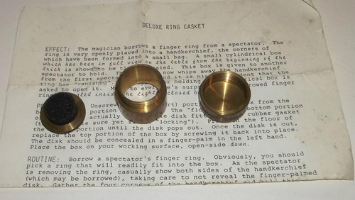 Vintage brass ring casket - brass,