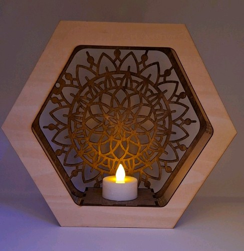 Laser cut wooden lantern - laser,