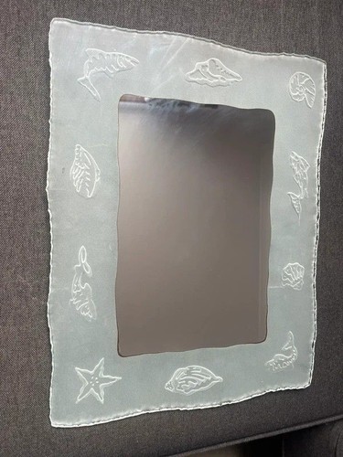 Frosted etched glass mirror