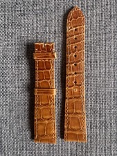 19mm Genuine CARTIER Alligator Tan Brown Leather Watch Strap Band 19/18mm