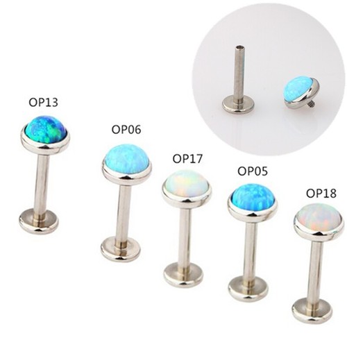 Opal bezel labret - bezel,