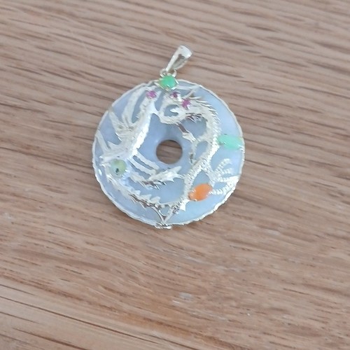 Round jade disc - round, dragon